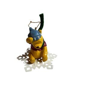 Disney Midwest of Cannon Winnie The Pooh Sitting On Snowflake Ornament Vintage